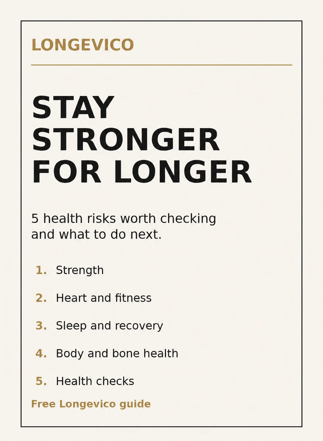 Live Stronger for Longer Longevico guide cover